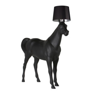 Horse lamp life-sized black