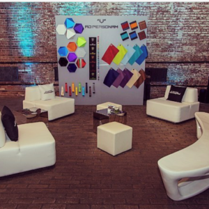 Cube stool ottoman white