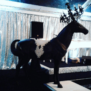 Horse lamp life-sized black