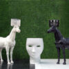 Horse lamp life-sized black
