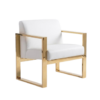 Romeo armchair - Gold frame with white leather