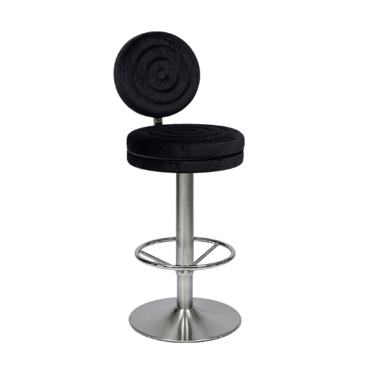 Scoobidoo bar stool - Silver and black