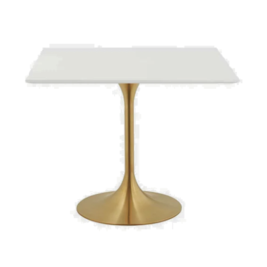 Tivoli square dining table - Gold and marble top