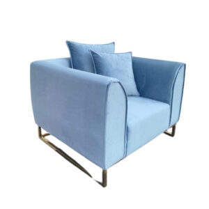 baby blue velours armchair