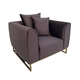 brown velours armchair