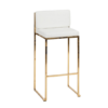 Saki bar stool - Gold and white