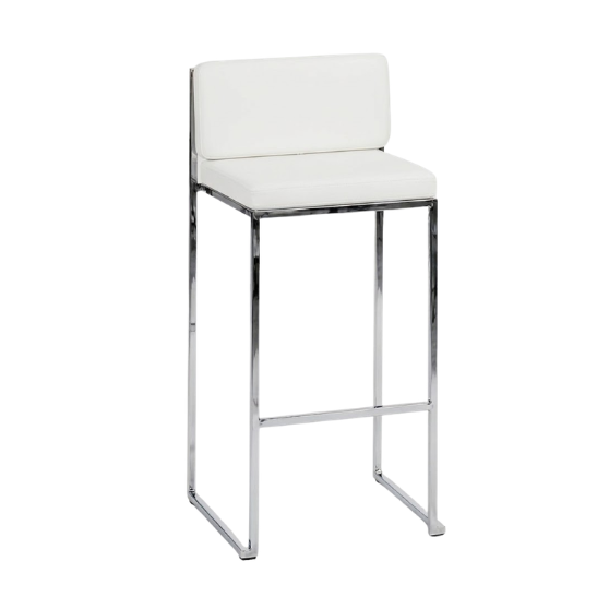 saki silver and white Saki bar stool - Silver and white