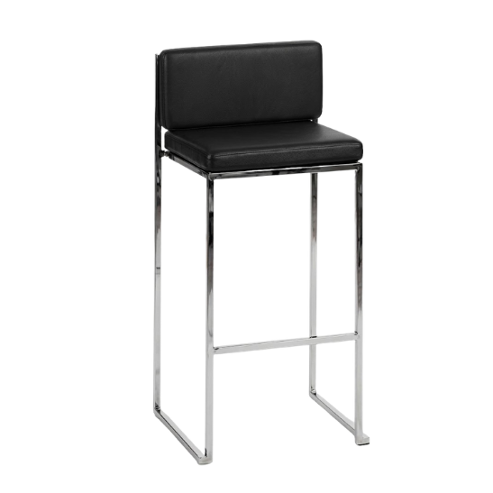 saki silver black Saki bar stool - Silver and black