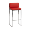 Saki bar stool - Silver and red