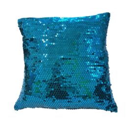 pillow blue aqua sequins