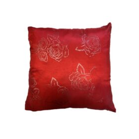 pillow red silver rose