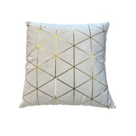 pillow white gold abstract