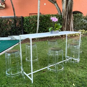 Moma rectangular high table white