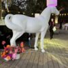 Horse lamp life-sized white
