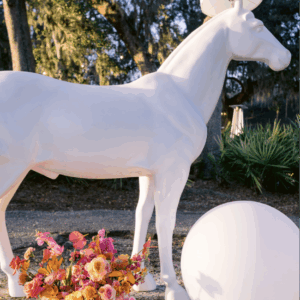 Horse lamp life-sized white