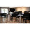 Regatta cocktail table - Black velvet top with silver base
