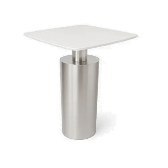 Regatta cocktail table - White top with silver base