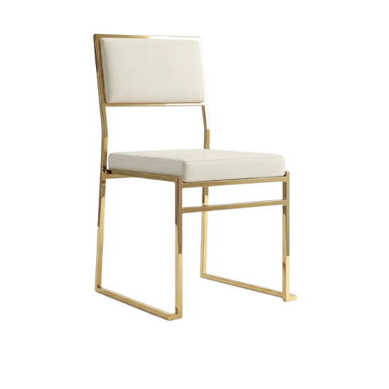 Yoyoma chair - Gold frame with white pads