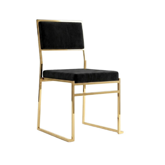 Yoyoma chair - Gold frame with black pads