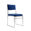 Yoyoma chair - Silver frame with blue velvet pads