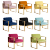 Romeo armchair - Gold frame with colored velvet