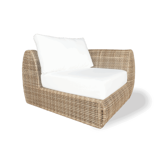 Java corner armchair - Natural plastic rattan