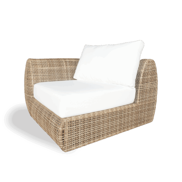 Java corner armchair - Natural plastic rattan