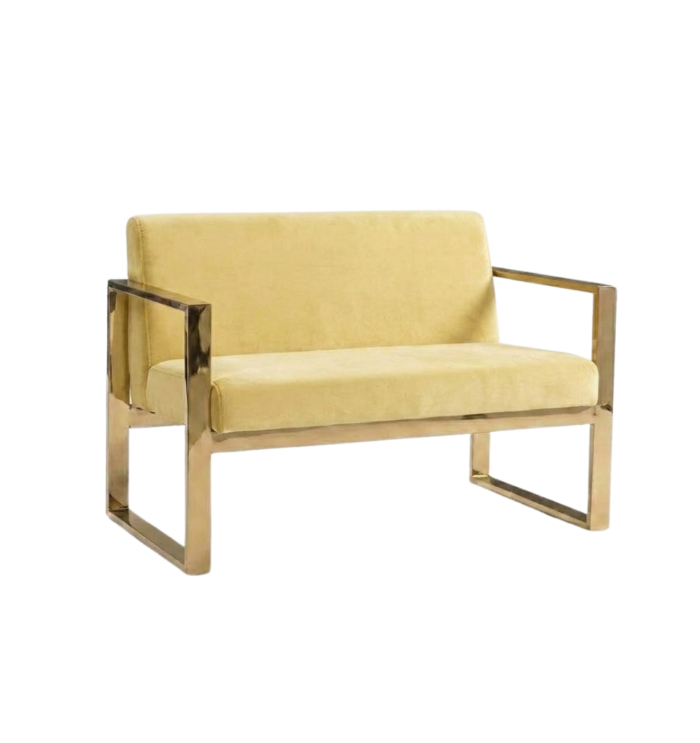 Romeo loveseat - Yellow velvet
