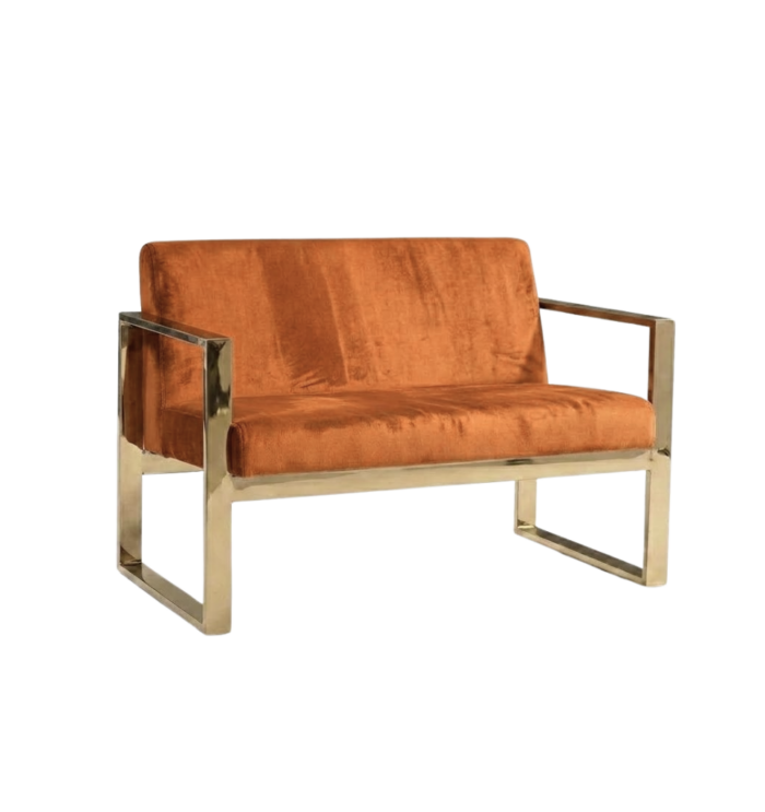 Romeo loveseat - Orange velvet