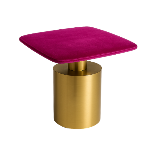 Regatta coffee table - Magenta top, brushed  gold base