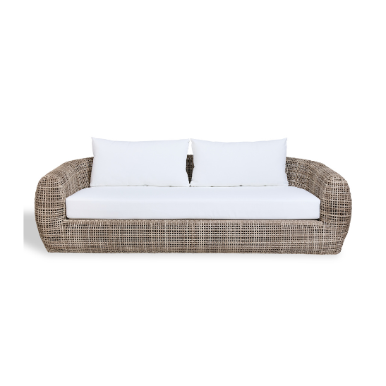 Java outdoor sofa – Natural plastic rattan