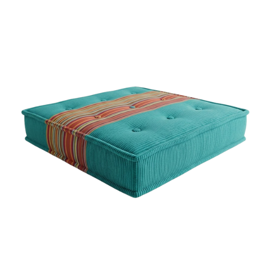 Nomad floor cushion - Lagoon stripes corduroy