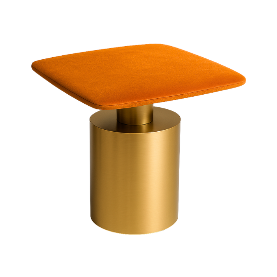 Regatta coffee table - Orange top, brushed gold base