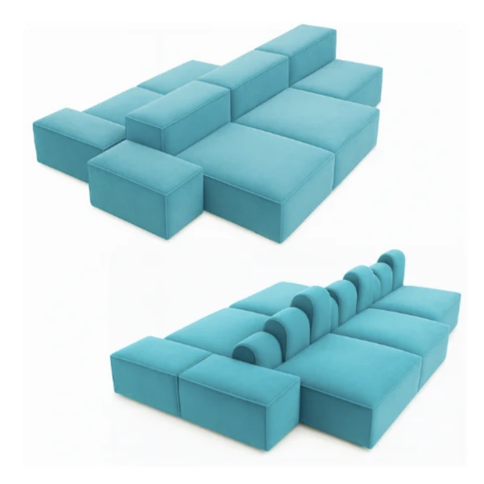 Union square/skyline modular lounge - Aqua blue