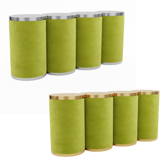 Beluga straight bar lime green velvet