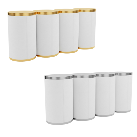 Beluga straight bar white leather