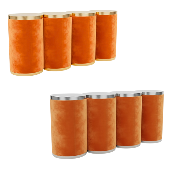 Beluga straight bar orange velvet