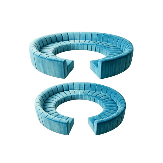 Noor full circle modular sofa - Aqua blue