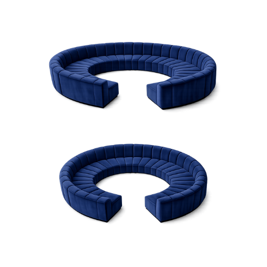 Noor full circle modular sofa - Navy blue