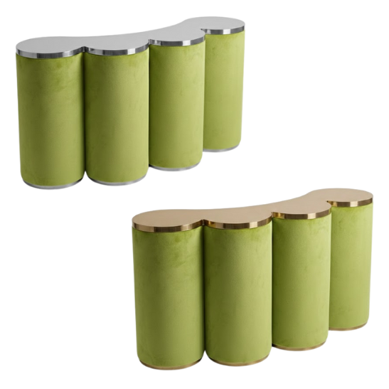 beluga lime Beluga curved bar lime green velvet