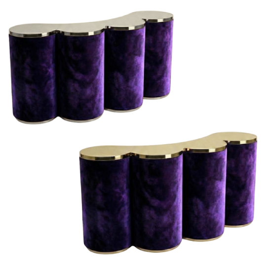 beluga purple Beluga curved bar purple velvet