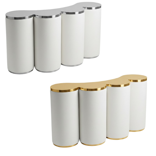 Beluga curved bar - White leather Beluga curved bar white leather