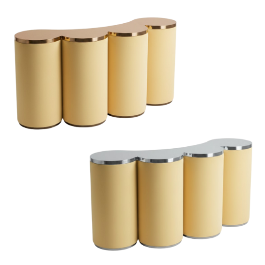 beluga yellow Beluga curved bar yellow velvet