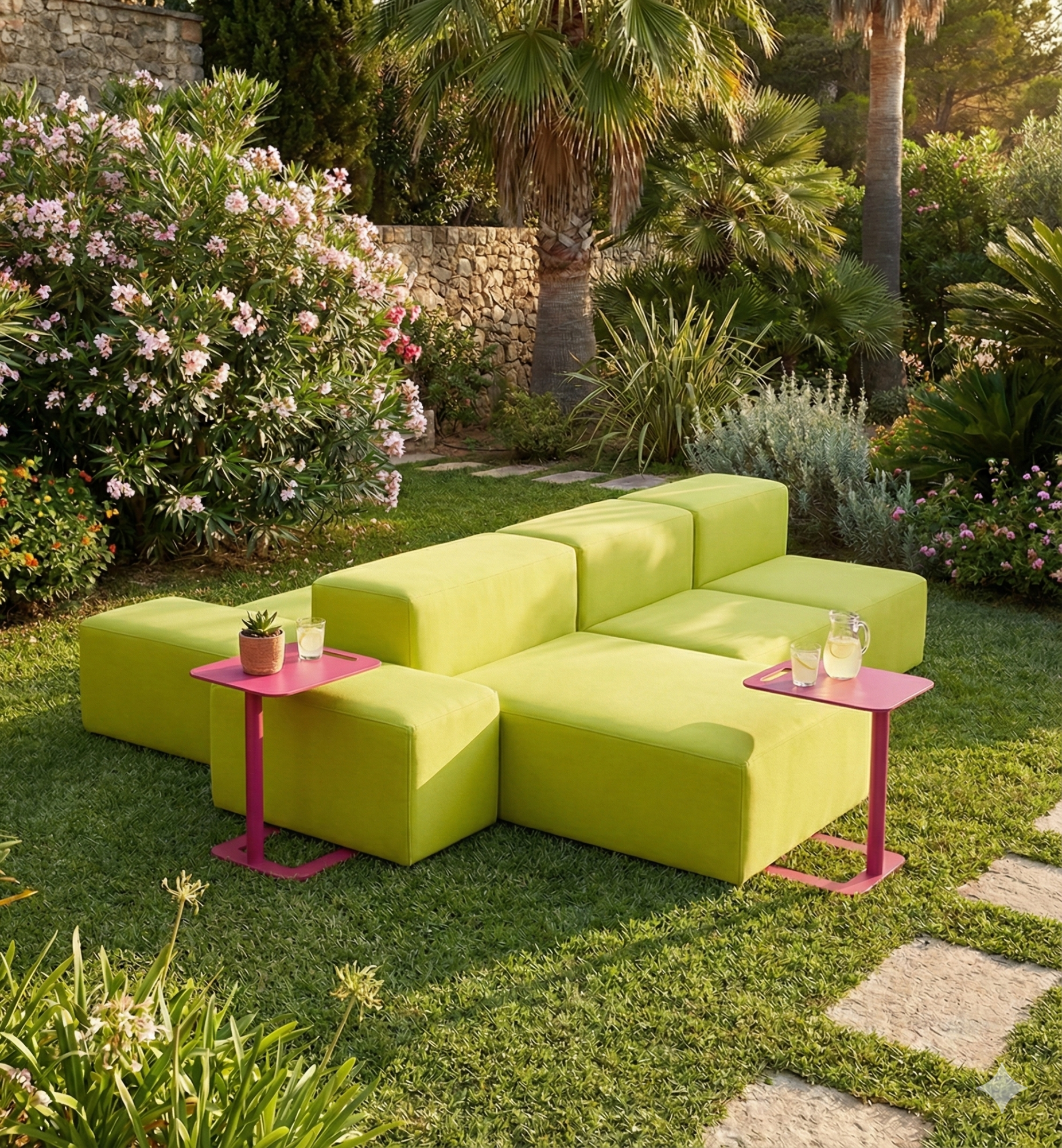Pixel side table - Colors rental - Bubble Design Rentals