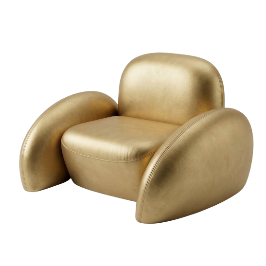 Baloo armchair matte gold rental