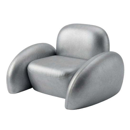 Baloo armchair matte silver rental