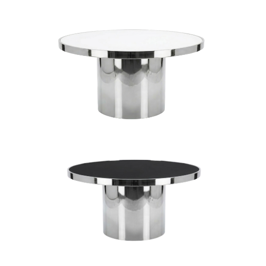 bobino silver black and white top Bobino table 2.0 - Silver white and black top