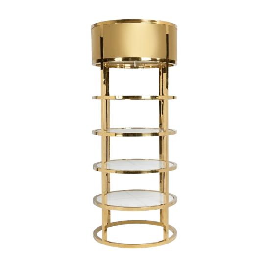 Circa back bar shelves gold rental