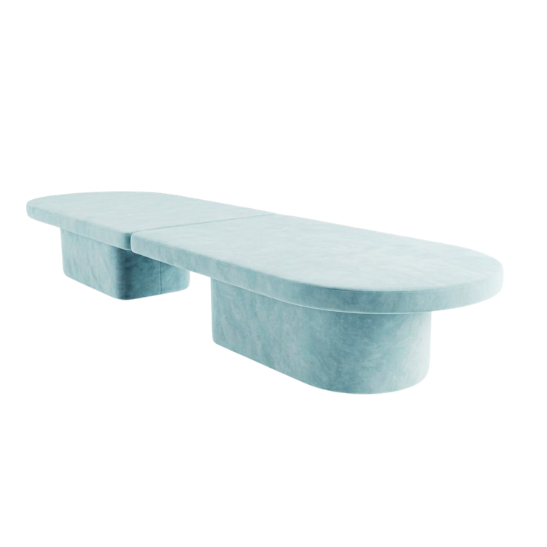 Monolith dining table - Aqua blue