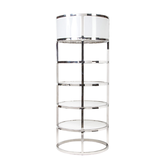 Circa back bar shelves silver and white rental